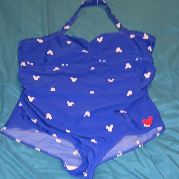Disney Other - Disney Royal Blue One-Piece Swimsuit with White and Red Accents